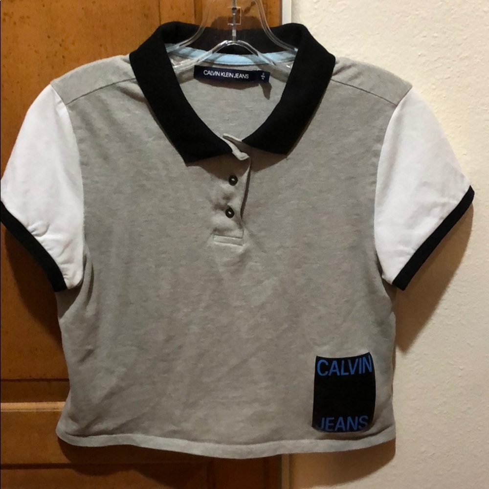 Calvin Klein Jeans Button-Up Collar T-Shirt